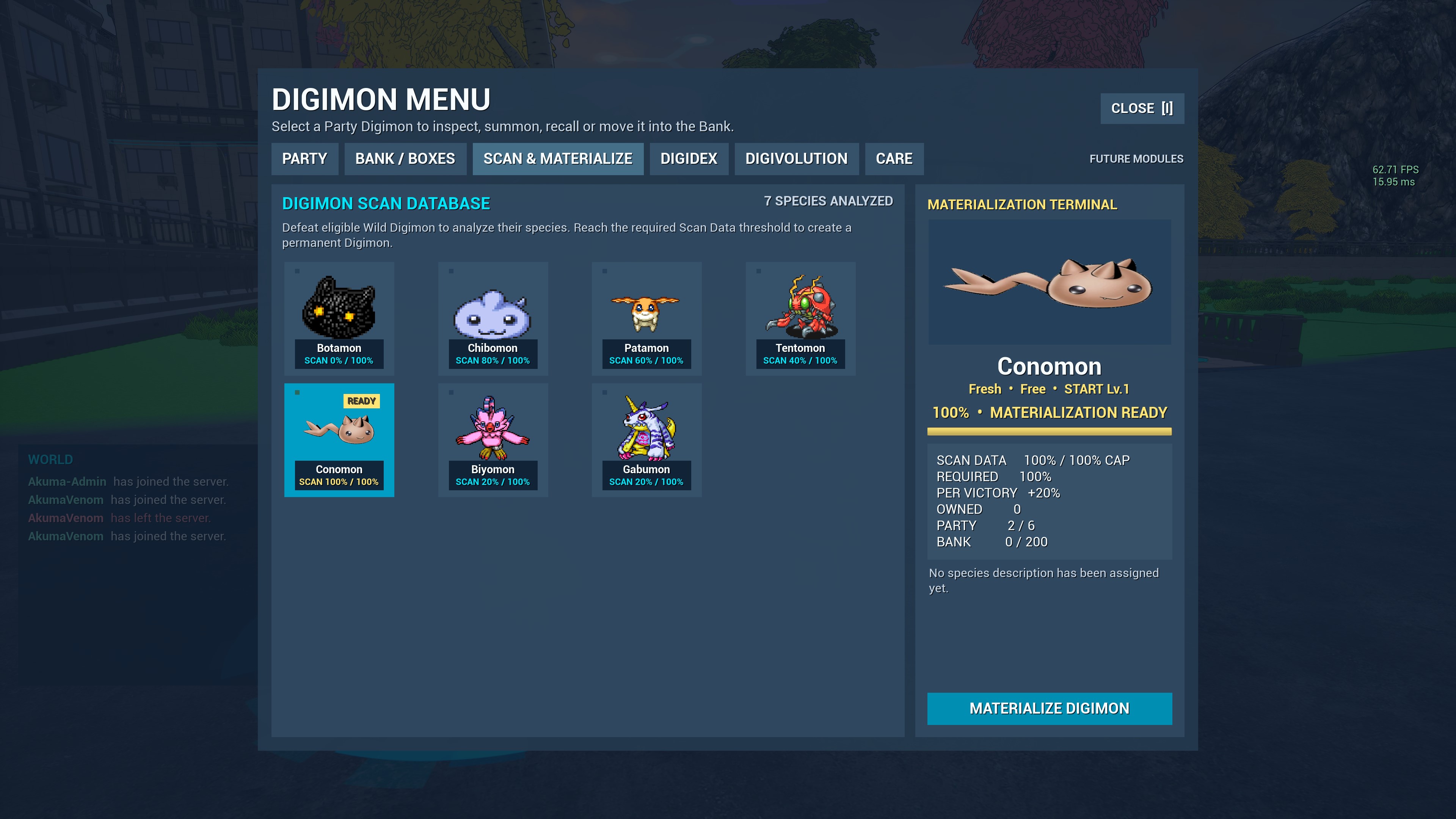 Digimon MMO 3D screenshot — FIELD CAPTURE